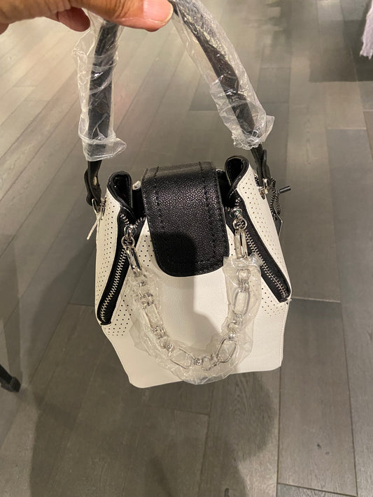 Black and White Chain Tote Bag