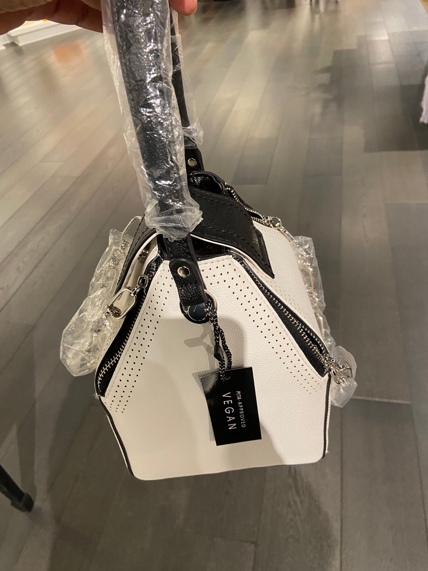 Black and White Chain Tote Bag
