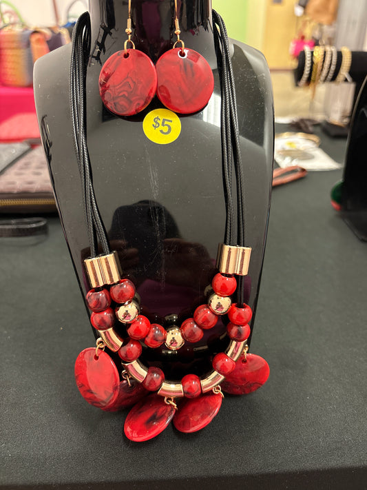 Necklace and earrings