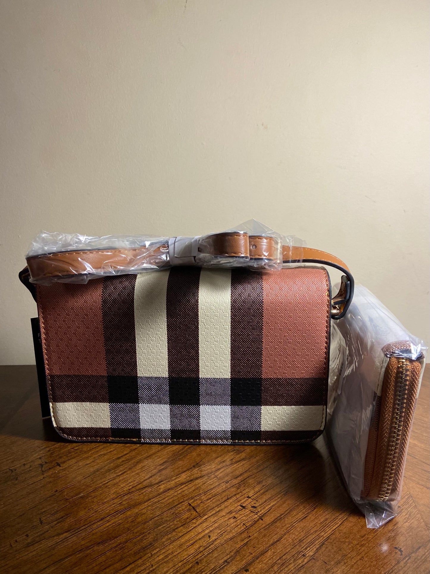 2 in 1 Plaid Crossbody with Wallet