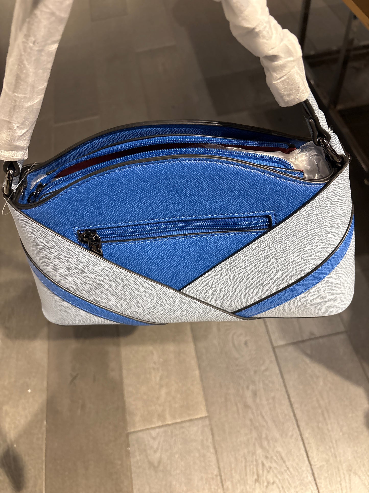 Blue Shoulder Bag with longer straps