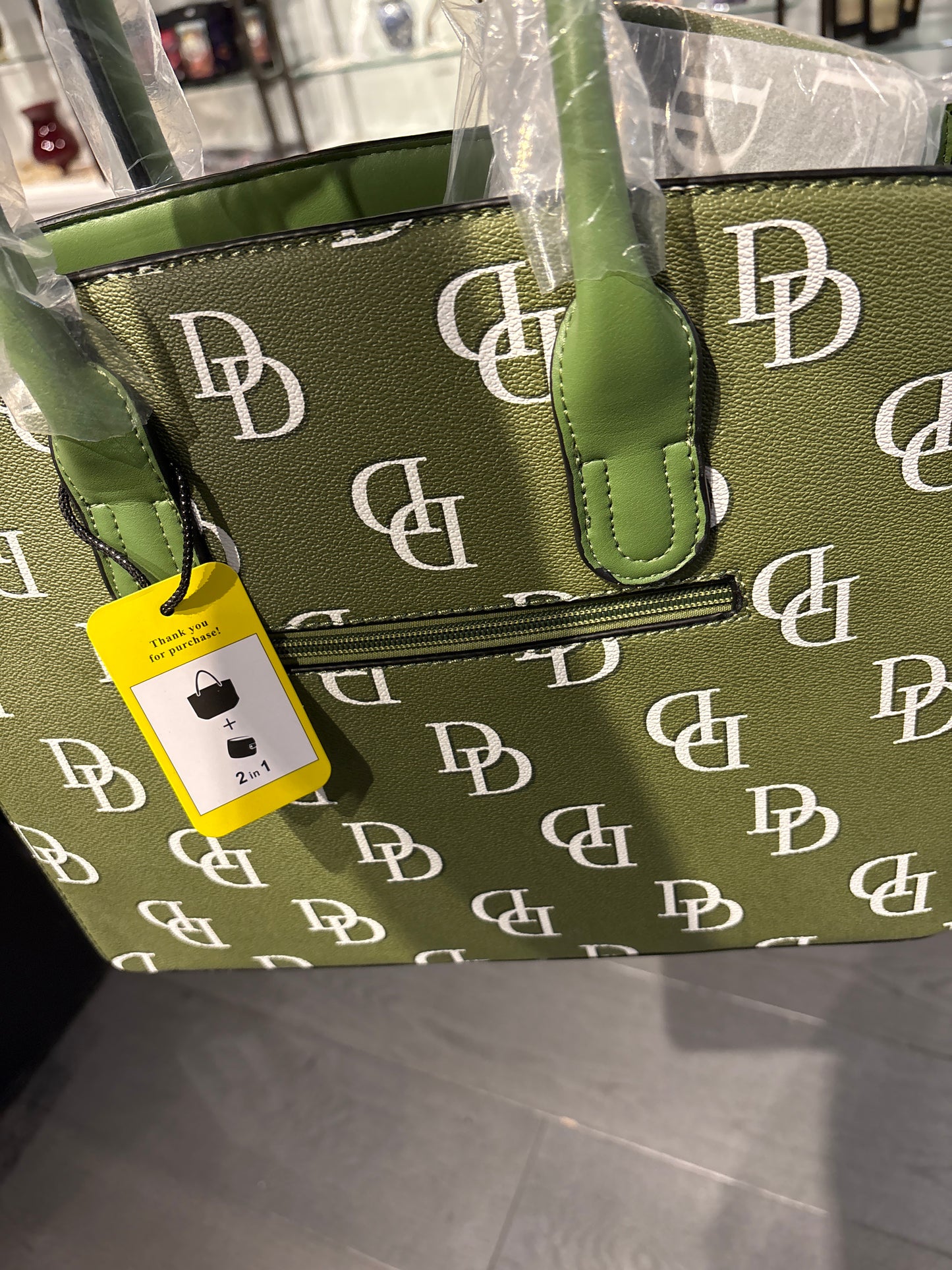 Olive Large Purse with wallet