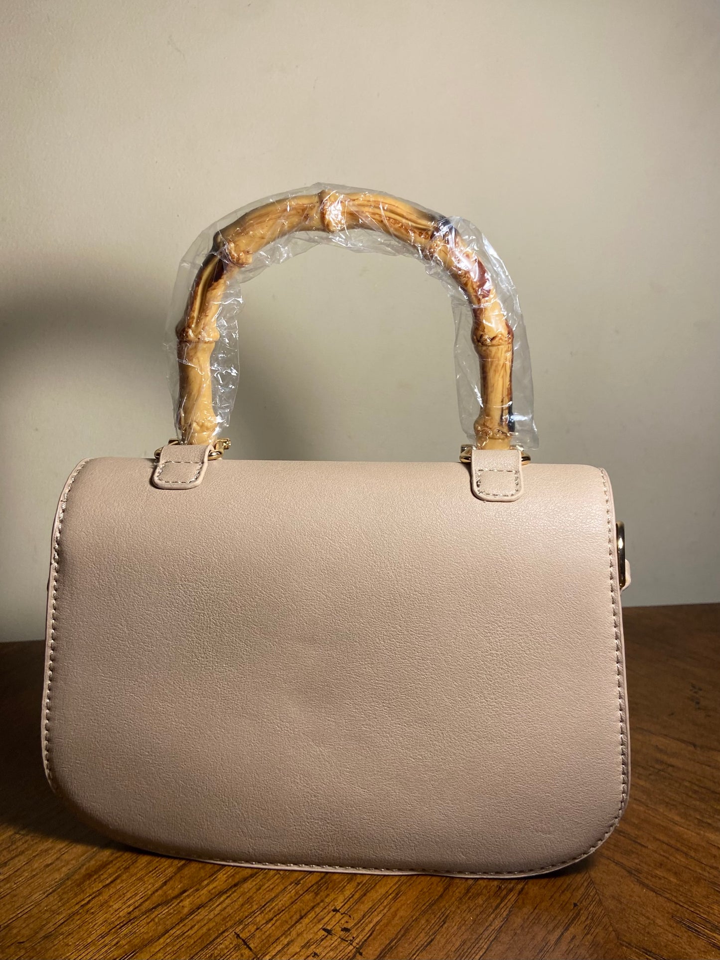 2 in 1 Wood Handle Crossbody Bag with Wallet