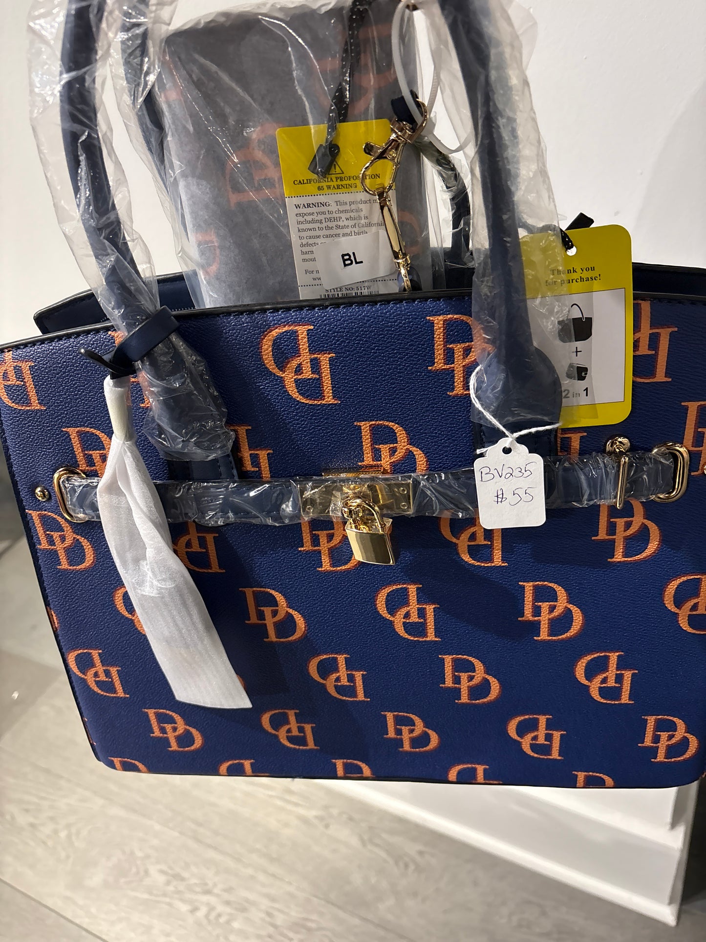 Blue Large purse with wallet